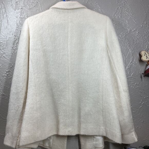 Women's Josephine Chaus Beige Open Front Wool Mohair Blazer Jacket Size 10 - Picture 5 of 6